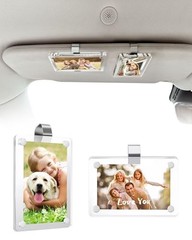 2Pcs Car Picture Holder for Visor Magnetic Picture Frame for 3 Inch 2.4″x3.5″