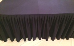 8′ Fitted Polyester Double Pleated Table Skirt Cover w/Top Topper Wedding Purple