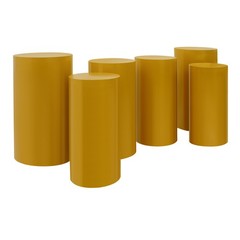 6Pcs Cylinder Pedestal Stands, Metal Display Stands For Wedding Birthday Decor
