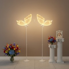 Set Of 2 Freestanding 110V Wedding Creative Butterfly Shape LED Floor Lamps Kit