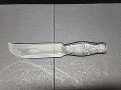 Vintage Depression Clear Glass Cake Fruit Knife Nice