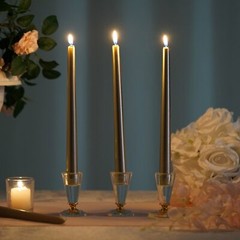 12 Gold Premium 10″ Taper Candles Unscented Dinner Party Wedding Decorations