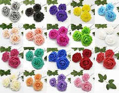 25/50 Real Touch Foam Roses Perfect For DIY Wedding Bouquets Decor Centerpieces