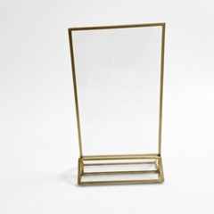 7pc Gold Acrylic Sign Holders 4×6 Double Sided Wedding Table Number Menu Frame