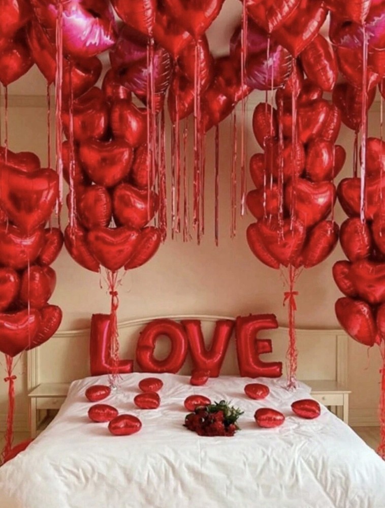 10Pcs 18” Red Heart Mylar Foil Balloons Birthday Party Romantic Decor