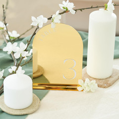 Beautiful Gold Wedding Table Numbers with Stands – Elegant Double Sided 5X7 Inch