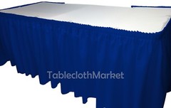 14′ ft royal blue POLYESTER PLEATED TABLE SKIRT skirting show Catering DJ