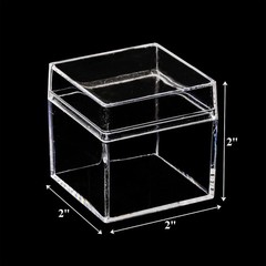 36 Pack Acrylic Square Cube Small Clear Box With Lids Treat Gift Boxes Candy Sto