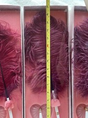 Set of 3 Vintage Hortense B Hewitt Co Pink Feather Pen w/ Velvet Dove Base