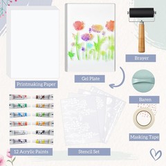 Fuyoooo 5″ x 7″ Gel Printing Plate Starter 5» × 7», as shown in the picture