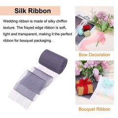 3 Rolls Ribbon Crinkle Chiffon 1.5″ 6Yard Purple Light Purple Grey Purple