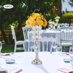 10PCS Silver Vases Wedding Centerpieces Flower Stand Table Decor Flower Vase