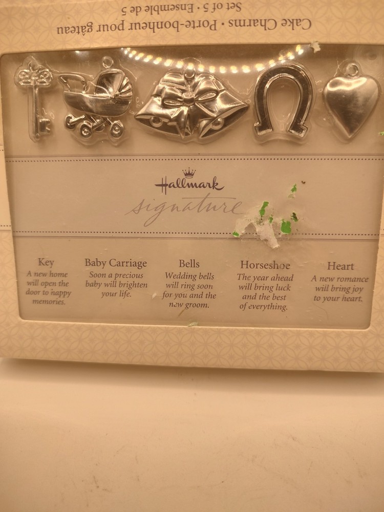 HALLMARK SIGNATURE VICTORIAN SET OF 5 CAKE CHARMS WEDDING NIB (CB2018)