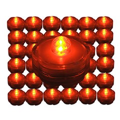 (36) VIBRANT ORANGE -LED Submersible Underwater Tea lights for WEDDING US Shippe