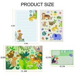 Master Lined Paper Set for Kids – Safari Animal Stationary with Multicolor