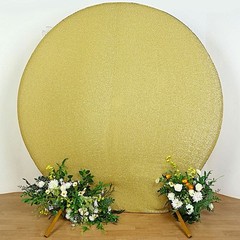 CHAMPAGNE 7.5 ft Metallic Spandex STAND COVER Wedding Decorations Party Events