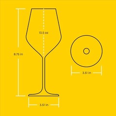 Layla Set of 4 Italian Glasses, 13.5 oz Clear – Made in White Wine Glasses