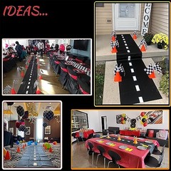 7inch Orange Racing Traffic Cones With Holes on Top,Checkered Flags,Racetrack