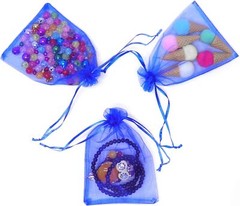 Royal Blue Organza Bags 7×9 cm, Drawstring Gift Bags, 3×4 Wedding Favor Bags
