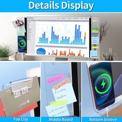 Monitor Memo Board, 2PCS Multifunction Sticky Board With Clip