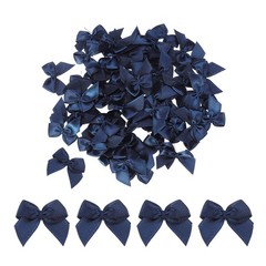 50pcs, Mini Ribbon Bow 1″ Mini Fabric Satin Ribbon Flower Bows Navy Blue