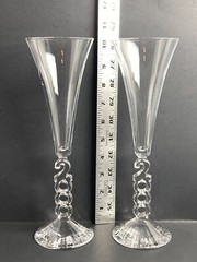Set of 2 10 Inch 2000 Crystal Champagne Flute Glasses