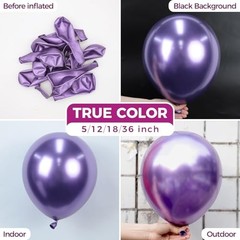 Metallic Purple Latex Party Balloons – 100 Pack 12inch (Normal) 12-purple-s119
