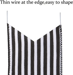 2 Pack Black White Stripe Halloween Fall Bows for Wreaths,12”x20”Black and White