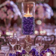 Home Decoration Wedding Centerpieces Purple Glass Gems Flat 2 LB Light Purple