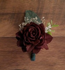 Navy Burgundy Pink Sola Wood Bridal Bouquet Anemone Artificial Wedding Flowers
