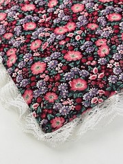 VTG Purple Floral Lace Fabric 3 Ring Binder Padded Photo Album Cottagecore Flowe