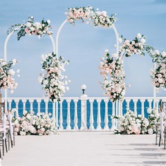 1.5M/1.8M/2M Wedding Arch Backdrop Stand Set of 3 Banquet DIY Balloon Arch Frame