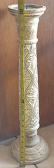 Traditional White Wash Eco-Friendly Handmade Wood Set of One 24″ Pillar Ca