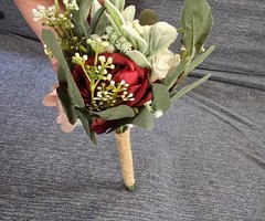 Artificial Wedding Rose & Eucalyptus Bouquet Bunch Red Blush Pink Green White