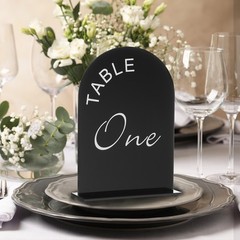 30pcs Black Arch Sign with Stand, 5″x7″ Table Number Holders(Numbers 1-30)