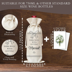 Wedding Gifts Wine Bag & Card, Mr and Mrs Wedding Wine Bag, Gifts for Bride Groo