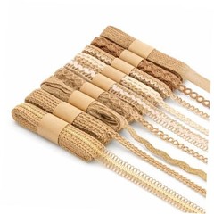 9 Rolls Burlap Lace Ribbon – Natural Jute Ribbon Boho Ribbons Rustic Ribbons