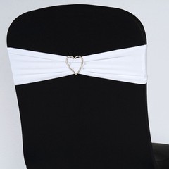 10 White Spandex STRETCHABLE CHAIR SASHES Wedding Party Decorations SALE