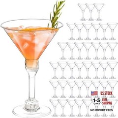 40 Pack Plastic Martini Glasses 5 Oz Disposable 40PCS TALL Martini Glasses