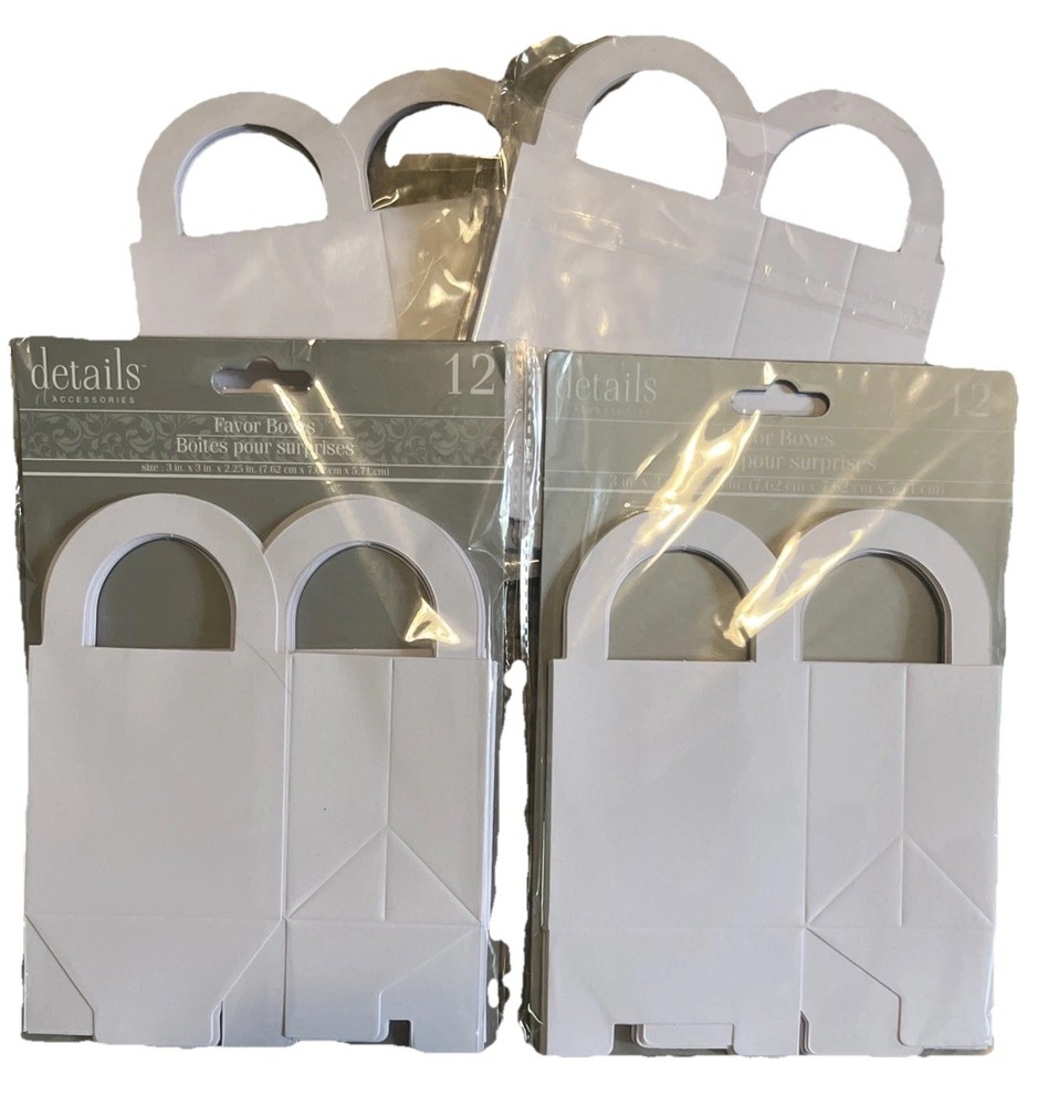 48 White Favor Boxes Wedding Shower Party Treat Gift Boxes 3x3x2.25 New