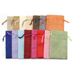 100pcs Wedding Imitation Hemp Favour Gift Bags Jewelry Drawstring Pouch