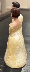 Vintage Wedding Cake Topper Bride and groom 1940s 1950s 4” Hard Plastic Brown