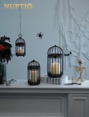NUPTIO Decorative Bird Cages for Small/Medium/Large Set – 3 pieces, Black