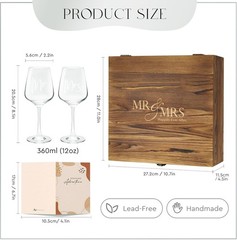 Mr and Mrs Wine Glasses Wedding Gifts for Couples 2026, Engagement Gift for N…