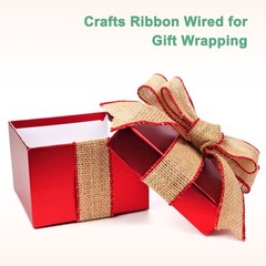 Burlap Ribbon, 2.5″ x 10 Yards Burlap Wired Edge Ribbon [Olive Green]