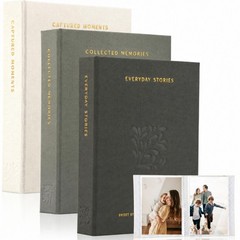 Beautiful Photo Album Set of 3 For 4×6 6.46 x 4.72 x 1.2 inches, Sage