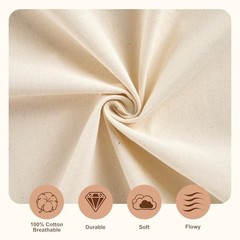 100% Cotton Muslin Fabric, 63 Inch X 2 Yards (72 Inches) Unbleached Muslin