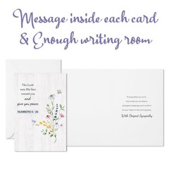 24 Pack Religious Sympathy Cards with Envelopes & Stickers – 6 Designs Waterc…