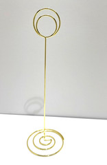 Gold Tone Mini Circle Hoop Table Numbers Stand Place Card Holders 8 1/2″ Tall