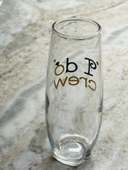 “I do crew”Stemless Bridal Champagne Flute Glass 9.6oz Wedding Bridal Shower-NEW